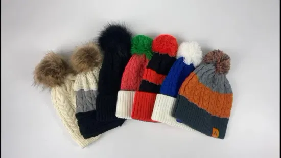 Chapéus promocionais com logotipo personalizado Gorro de malha de acrílico Chapéu Gorro de inverno