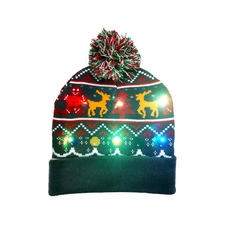 Quente Natal Criança Animal Bonito Chapéu de Papai Noel Crianças POM POM Gorro de Malha